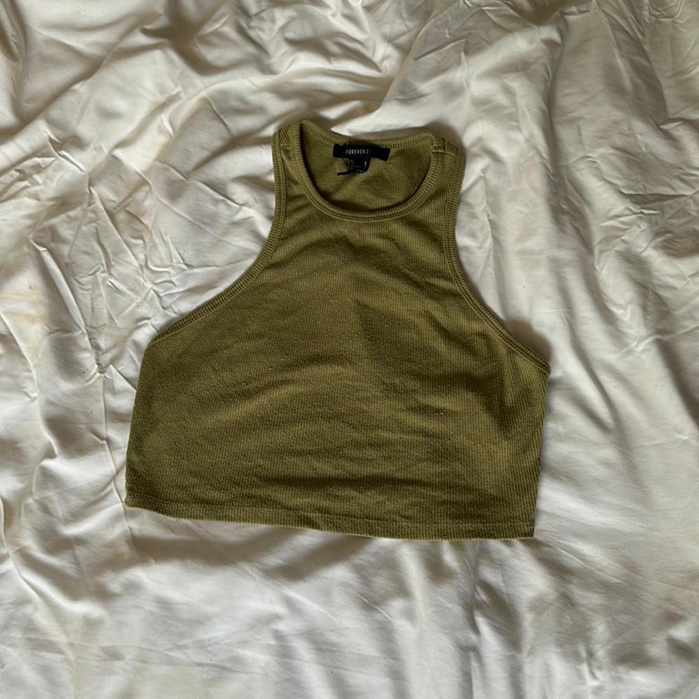 F21 olive lounge tank